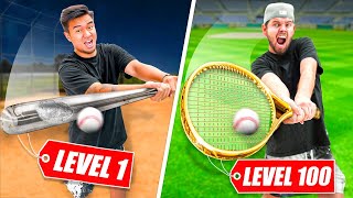 Hitting Home Runs using Level 1 to 100 Baseball Bats