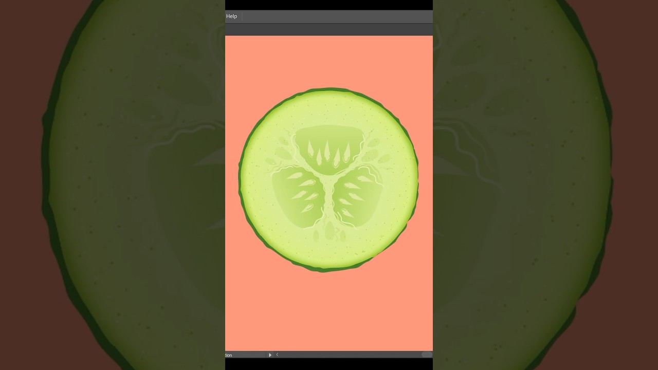 Drawing a cucumber slice in adobe illustrator #vectorart