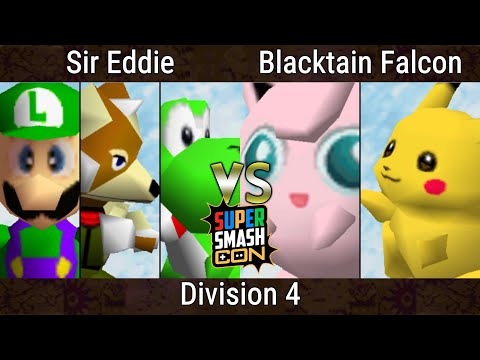 SSC 2023 - Blacktain Falcon (Jigglypuff, Pikachu) Vs. Sir Eddie (Luigi, Yoshi, Fox) Smash Bros SSB64