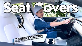 Tesla Model 3 & Y Seat Cover upgrade by TESERY | Review and Install