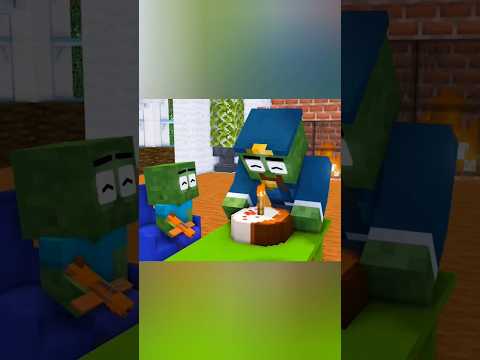 "Zombie Dad Saves the Day - Monster School!" #shocking #Minecraft