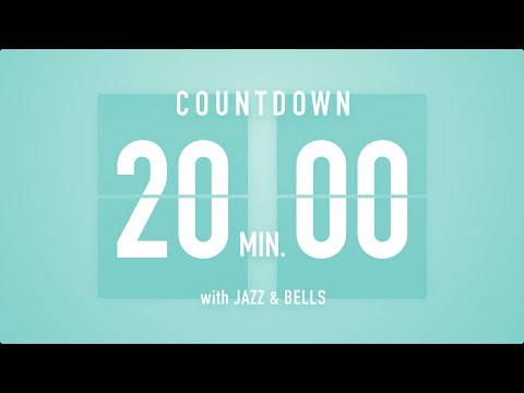 20 Minutes Countdown Timer Flip clock♫ / +Jazz☕️ + Bells🔔