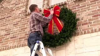 Hanging a Christmas Wreath on Brick - Pro Installation Tips - Christmas Designers