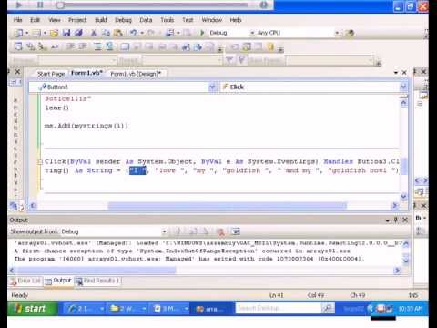 Visual Basic Arrays Part 2