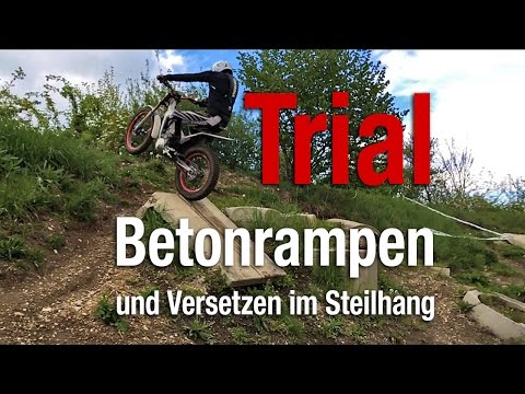 Betonrampen und Versetzen im Schräghang · Motorrad Trial Fahrtechnik · Alois Thoma