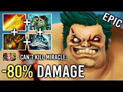 EPIC -80% Damage Miracle- Pro Pudge vs Right Click Burn Them All Crazy Hook Max Range WTF Dota 2