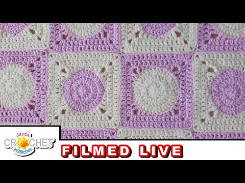 Working on the Polka Dot Baby Blanket - Live Stream Crochet Party - February 25, 2023