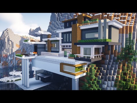 GeminiTay - Ultimate Modern Mountain House | Minecraft Timelapse + Tour