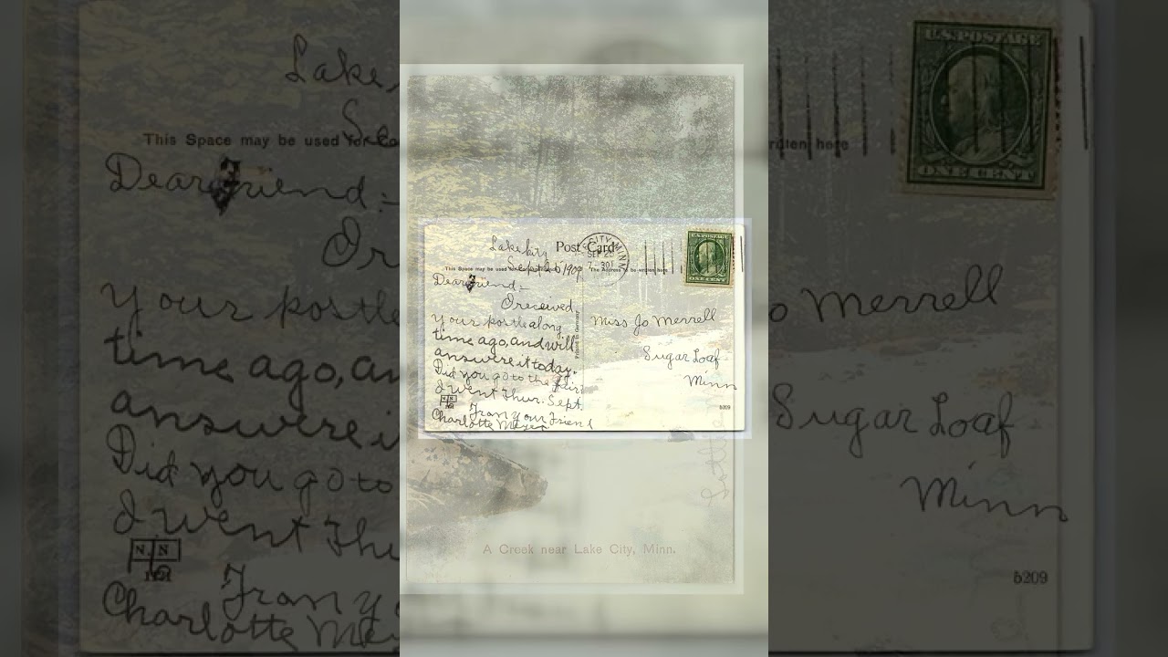 Printed in Germany, Divided Back, Creek near Lake City, Minn, 1909 Video