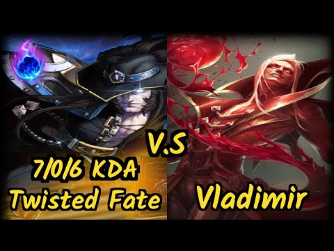 Gross Gore (TWISTED FATE) vs VLADIMIR - 7/0/6 KDA MID GAMEPLAY - EUW Ranked DIAMOND