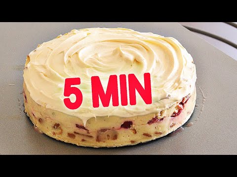 No Oven - Easy Creamy Fruity Vanilla Cake