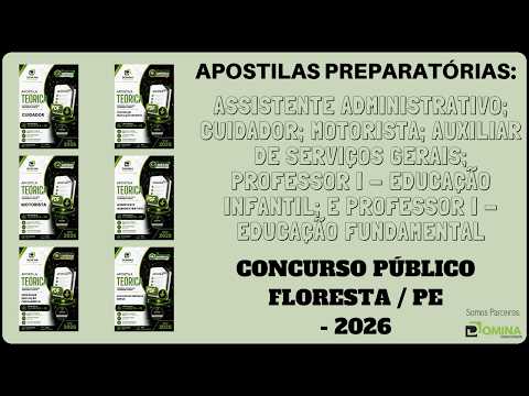 Apostilas Concurso Prefeitura de Floresta / PE - 2026, Diversos Cargos