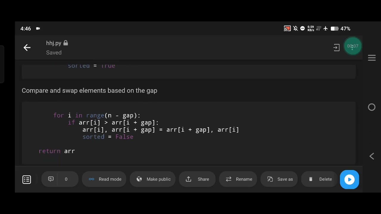 Python Program for Comb Sort Algorithm - Faster Alternative to Bubble Sort