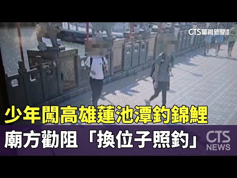 少年闖高雄蓮池潭釣錦鯉　廟方勸阻「換位子照釣」