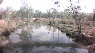Deep water crossing El Questro Gorge Gibb River RD WA in Land Rover 2001 TD5