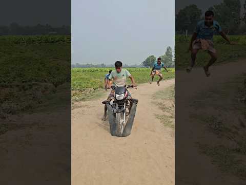 He picked up the motorcycle.