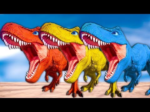 T-REX COLOR PACK vs CONCAVENATOR vs INDORAPTOR vs INSPINEDORAPTOR - Jurassic World Evolution