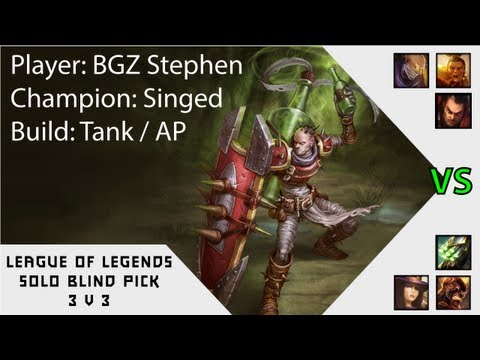 [LOL] Singed - Tank / AP Build - Singed, Xin Zhao, Darius VS Caitlyn, Master Yi, Brand