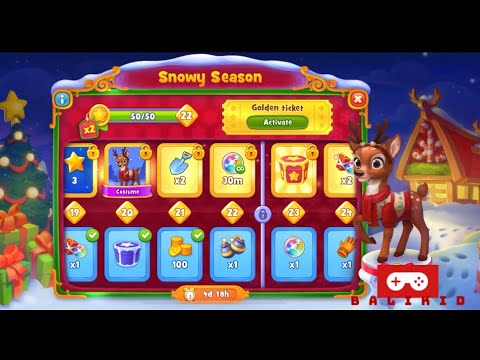 Snowy Season Unlock Stage 22 ~ Gardenscapes Level 3630-3634