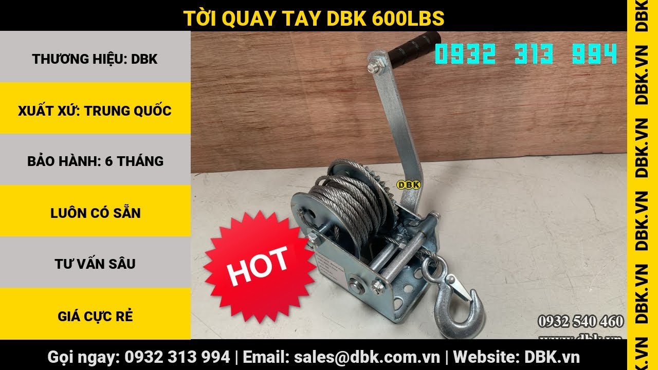 Video Tời quay tay DBK 600LBS - Tời quay tay DBK 600LBS