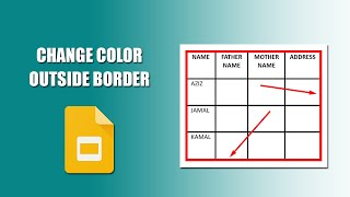 How to change the outside table border color in google slides