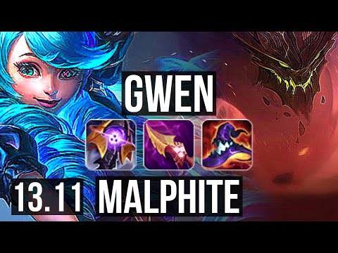 GWEN vs MALPHITE (TOP) | 7 solo kills | KR Diamond | 13.11