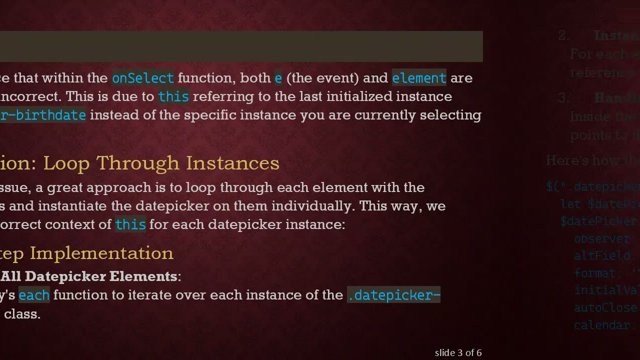 Accessing the this Attribute in the onSelect Event of Persian Datepicker jQuery Plugin
