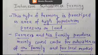 Intensive Subsistence Farming Class10 Social Studies