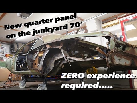 Quarter panel install on the 70' junkyard nova rescue