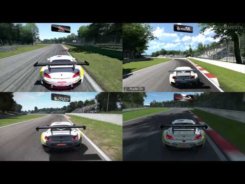 Assetto vs GT6 vs Project CARS vs RaceRoom - BMW Z4 GT3 at Monza [4k]