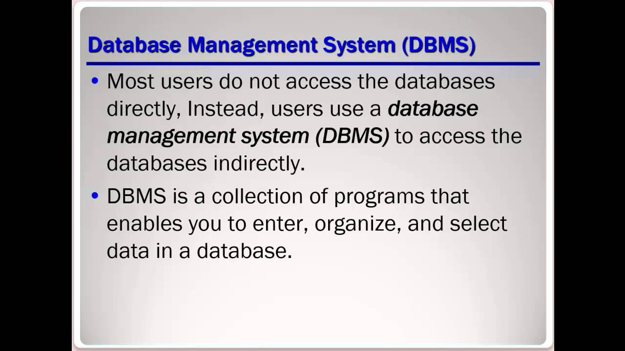 Lesson 1 - Understanding Core Database Concepts Part 1
