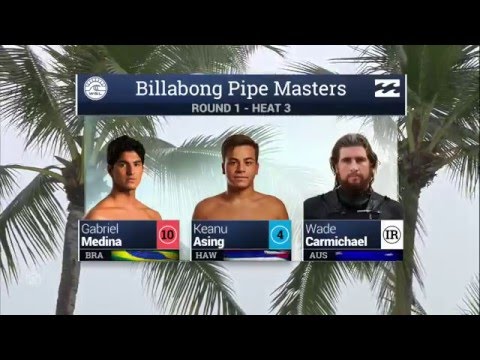 Medina vs Asing vs Carmichael - Round One, Heat 3- 2015 Billabong Pipe Masters