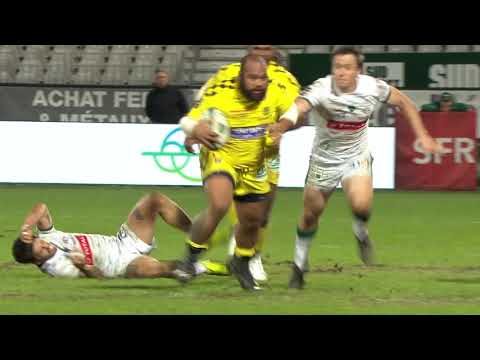TOP 14 - J15 : La folle percée du pilier clermontois Uhila pour offrir l'essai à Raka