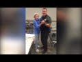 Deputy calms woman in hurricane shelter with spontaneous dance