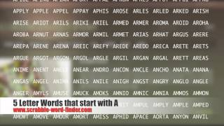 5 letter words that start with A