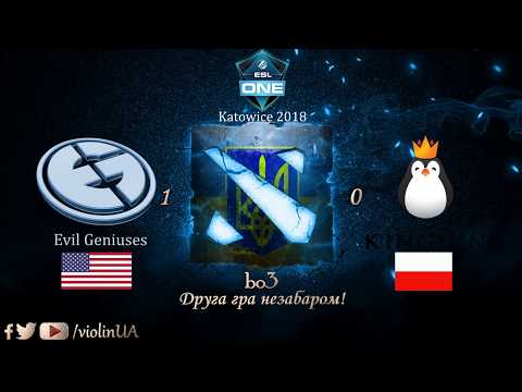 Team Kinguin vs Evil Geniuses game 2 ESL One Katowice 2018 [Українською] by violinUA