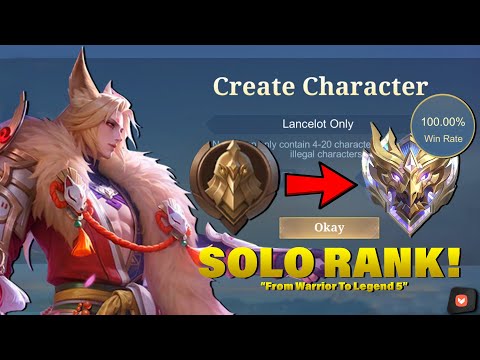 100% WINRATE FROM WARRIOR TO MYTHIC!? LANCELOT ONLY! 😱 (Hardest Challenge Ever?)