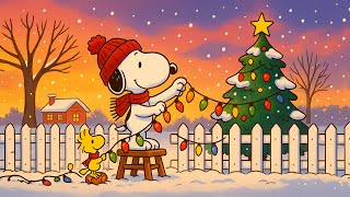 Cozy Christmas with Snoopy | 🎄 Snoopy Decorating the Tree in a Cozy Winter Glow