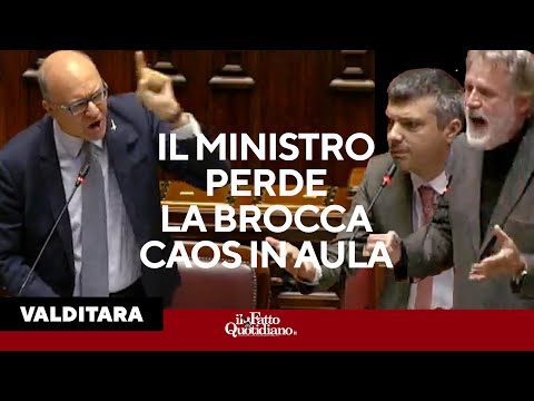 Valditara loses his temper and insults the opposition: "Shame on you." Chaos ensues in the chambe...