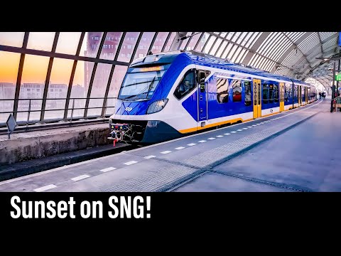 Trein Cabinerit / Zonsondergang / Hoorn - Schiphol - Hoofddorp / SNG Sprinter / Feb 2019