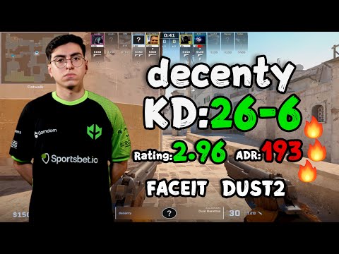 CS2 pov decenty 26-6 rating2.96 ADR193 DUST2