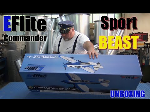 EFlite COMMANDER mPd V2 1.4m 4S 3S power BNF Basic with AS3X and SAFE Select Unboxing