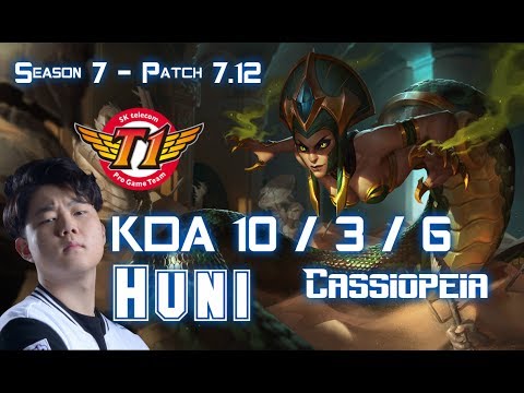 SKT T1 Huni CASSIOPEIA vs RENEKTON Top - Patch 7.12 KR Ranked