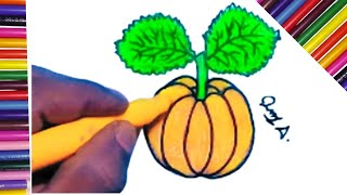 How To Draw Pumpkin Easy  🎃