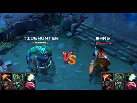 Dota 2 | Tidehunter vs Mars lvl 30 | Same Full Items