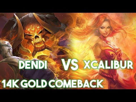 Dendi Clinkz vs Excalibur Lina | 14K Gold Comeback | Dota 2 Highlights