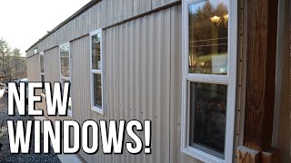 Mobile Home Window Replacement - Kinro Low-E Vinyl Windows on Aluminum Metal Siding Home
