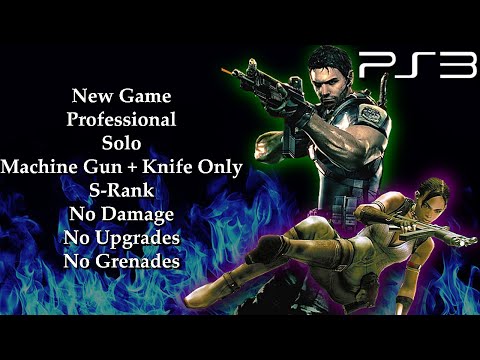 Resident Evil 5 (PS3) - Professional, Solo, Machine Gun + Knife Only, S-Rank