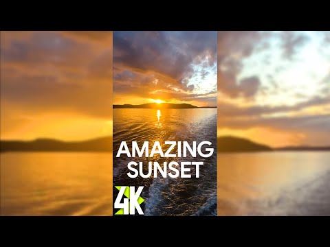 3 HRS Amazing Sunset Scenery for Tablets & Phones - 4K Ocean Sunset Colors from Sailing Ship