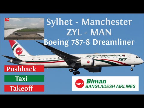 Biman Bangladesh Airlines Boeing 787-8 Takeoff from Sylhet | Epic Wing View | ZYL to MAN